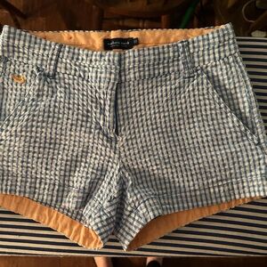 Southern Marsh Blue and White Checkered Women Shorts